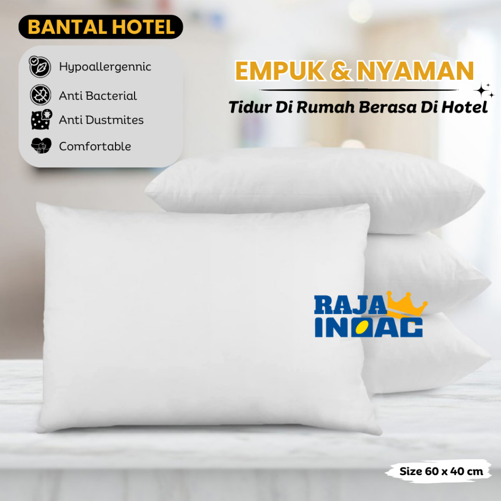 Bantal Hotel Silikon 60x40 cm Empuk dan Nyaman