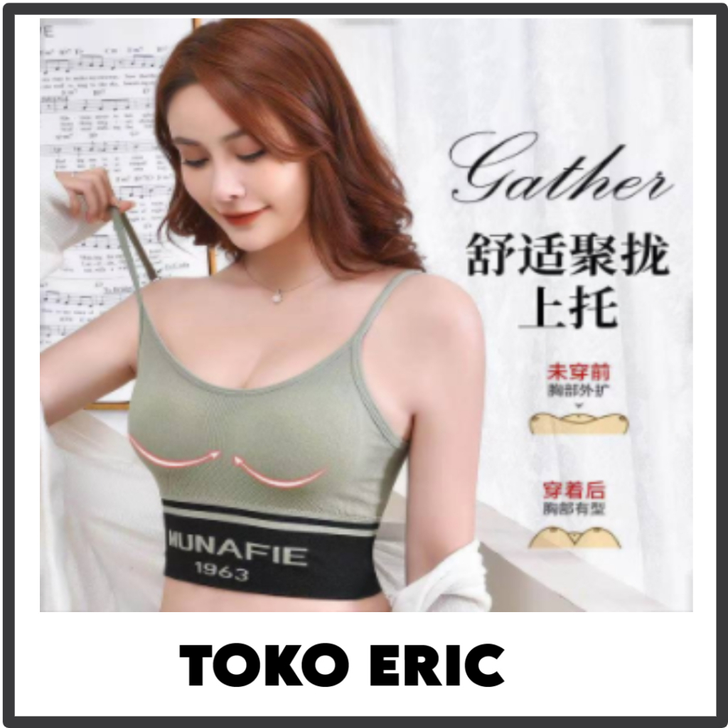 TOKO_ERIC (B-23) SPORT BRA MUNAFIE GYM BRA OLAHRAGA PUSH UP WANITA TANPA KAWAT ELASTIS SEXY IMPORT
