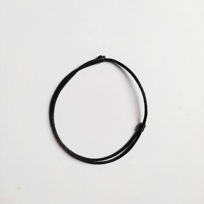 Gelang tali satin | gelang polos hitam | gelang satin 1mm