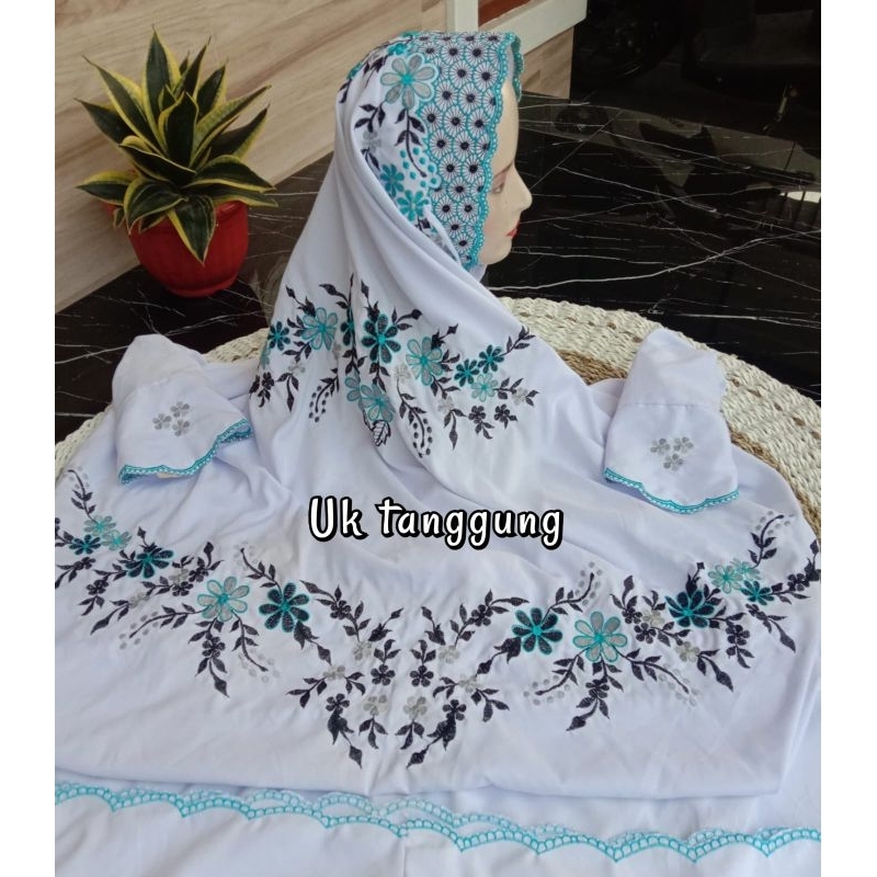 Mukena Anak Lajuran Terusan Remaja Tanggung Bordir Bunga