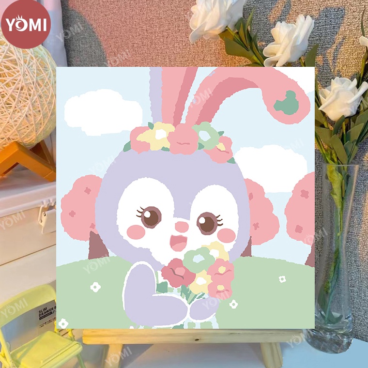 

7W9076 YOMI Paint By Number 30x20cm with WOODEN FRAME DIY PAINTING KIT all picture readystock / Canvas Painting By Number 43