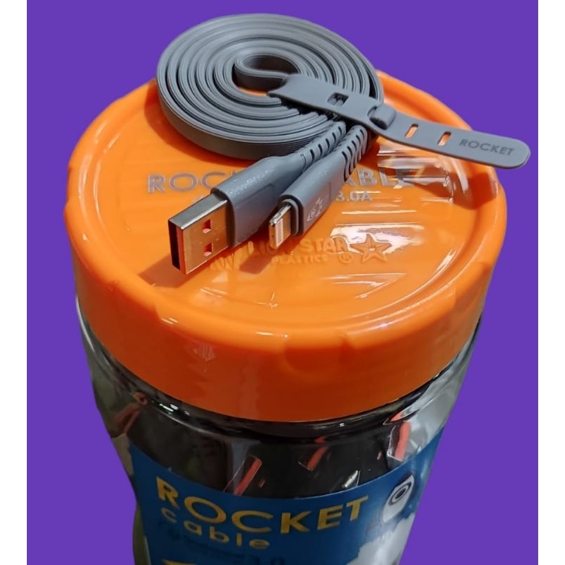PAKET USAHA KONTER KABEL DATA ROCKET IPHONE FAST CHARGING|| 1 TOPLES