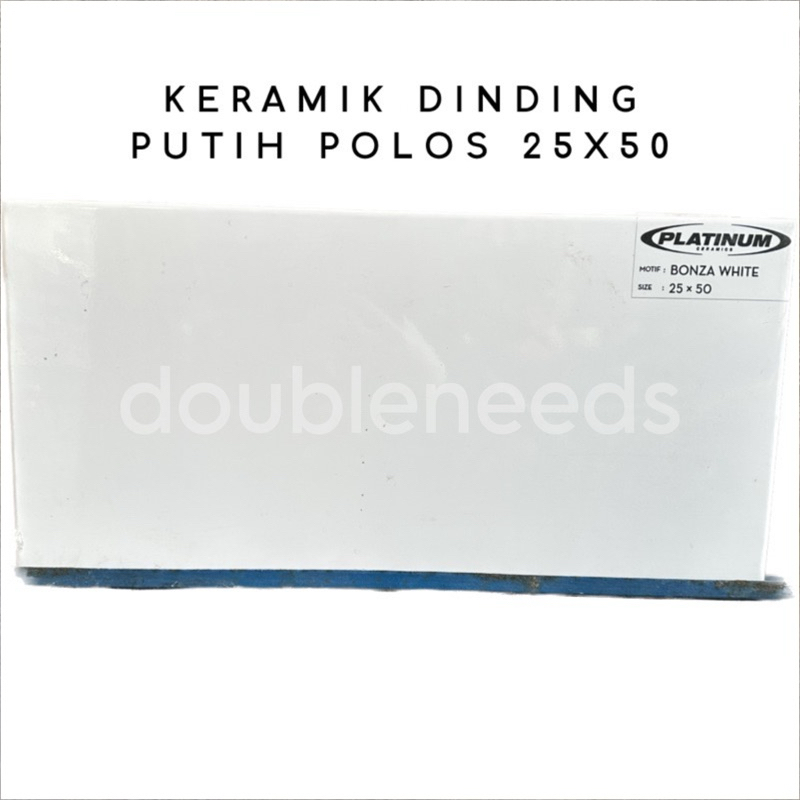 KERAMIK DINDING PUTIH POLOS BONZA WHITE 25x50 / KERAMIK DINDING PLATINUM / KERAMIK DINDING