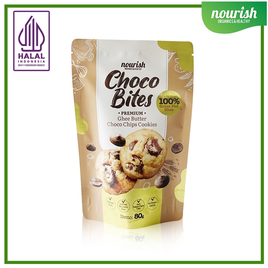 

95 Choco Bites - Premium Gluten Free Ghee Butter Choco Chips Cookies 80gr Ready Stock