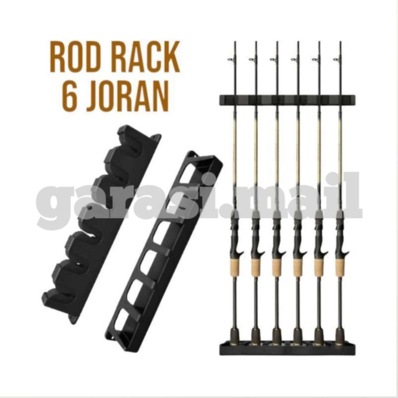 Rak Joran Pancing Dinding 6 Slot Gantung Wall Holder Fishing Rod Rack Tempat Tembok Penyimpanan Gant