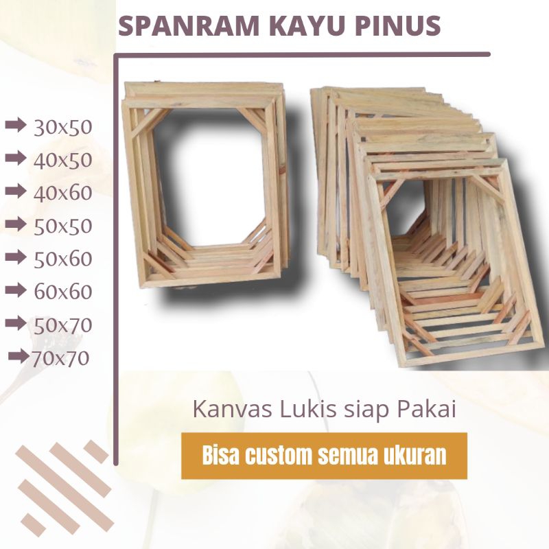 

Spanram kayu berbagai ukuran atau frame kanvas lukis siap pakai