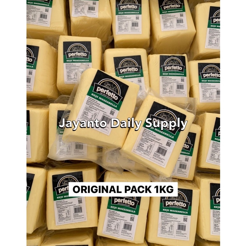 

YKMT8 PERFETTO MOZZARELLA CHEESE 1KG ORIGINAL PACK / KEJU MOZARELLA - 100% HALAL Terlaris 人(⌒