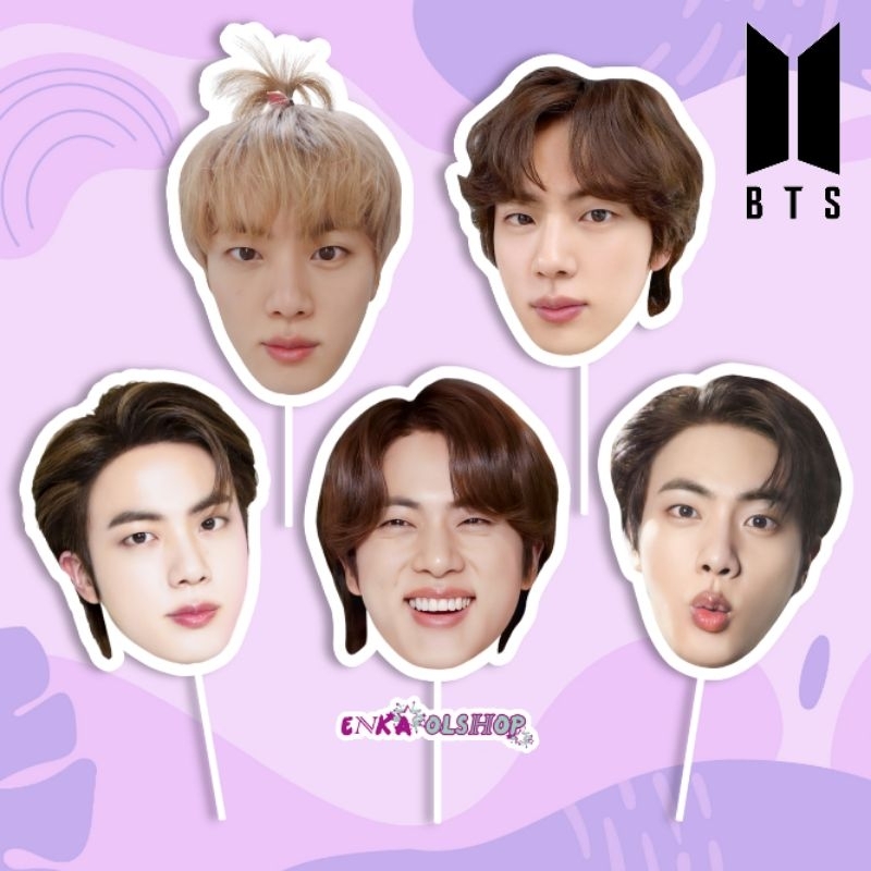 FAN FACE/KIPAS MUKA BTS : JIN handfan, kipas kpop, kipas karakter, kipas wajah, topeng pesta