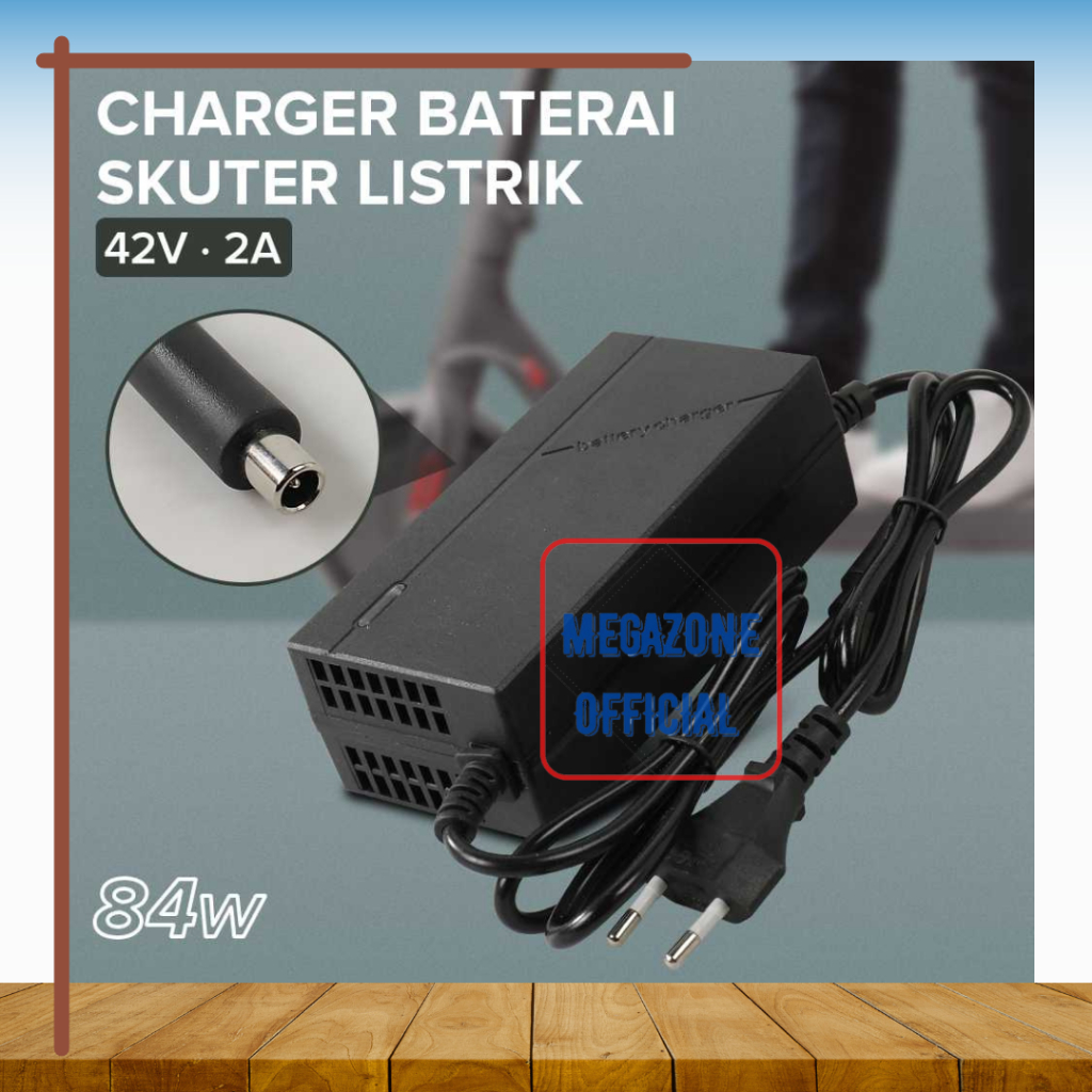 Adaptor Charger cas Baterai aki sepeda Skuter Sepeda Listrik AC Power Plug DC 42V 2A - 36V2A