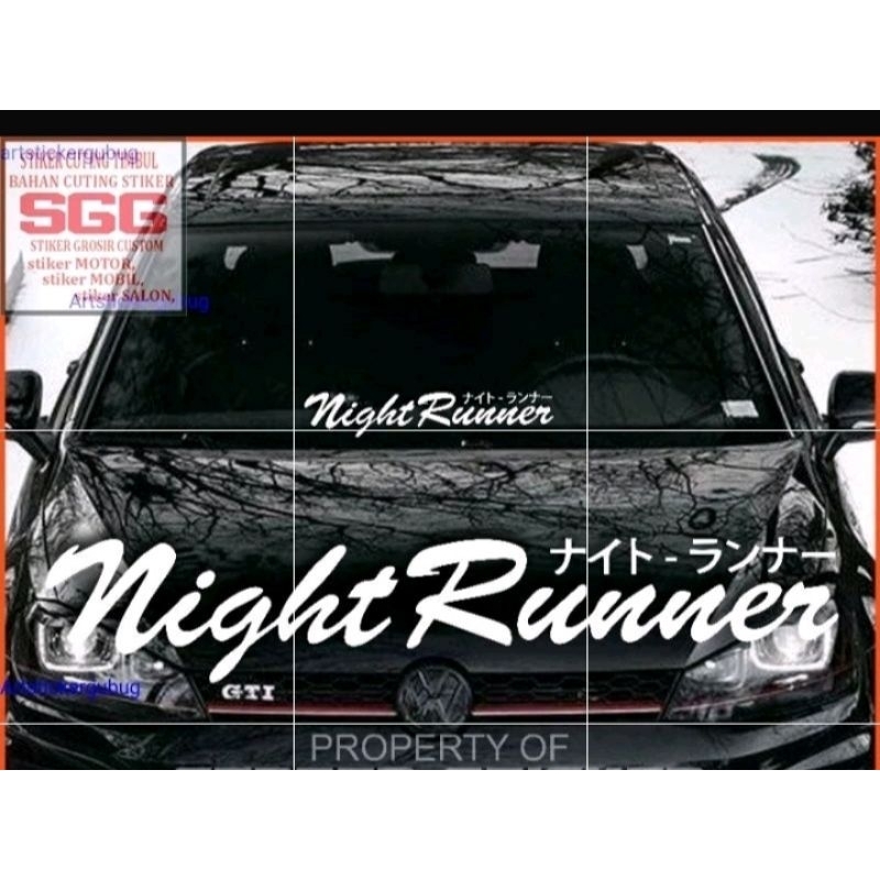 stiker kaca stiker mobil model NIGHT RUNNER sticker mobil toyota STICKER JDM STICKER KACA MOBIL
