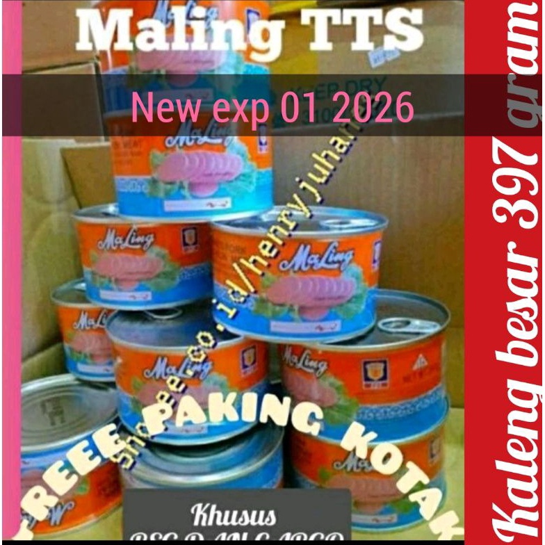 

[♕J25/] 397 MALING TTS CANNED HAM PORK LUNCHEON MEAT / maling babi / daging babi kaleng ukuran kaleng besar Flash Buy
