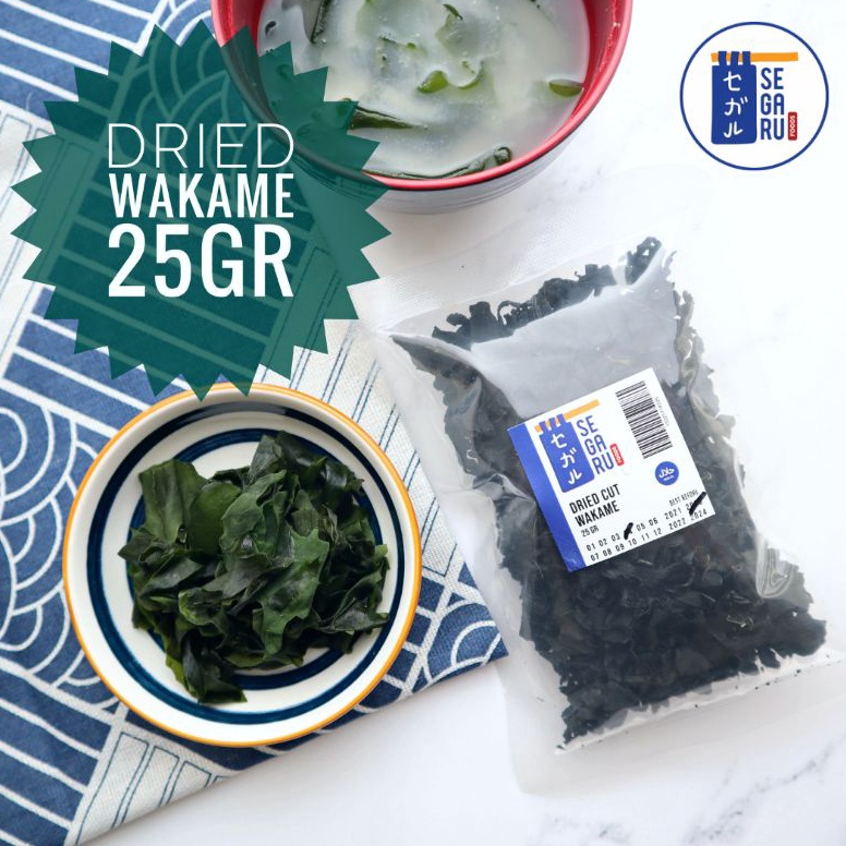 

7V4561 Dried Cut Wakame - Rumput Laut Kering - Untuk Ramen Udon Miso 25 Gr he6w9