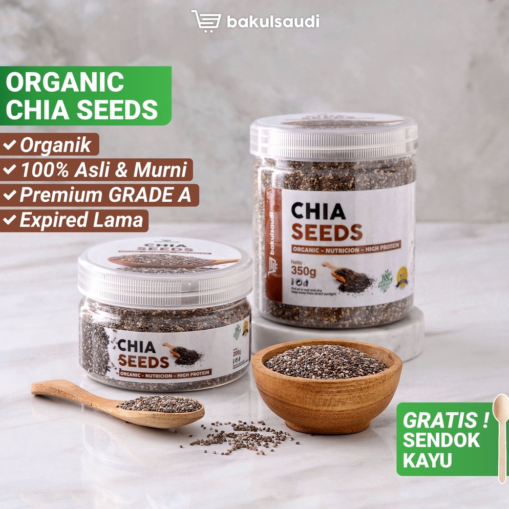 

➸ Organic Chia Seed Grade A Premium Quality Original 100% Murni non GMO Asli / Biji Chia Seeds Hitam Organik Chiaseed Chiaseeds Cia seed Original ➯Ready