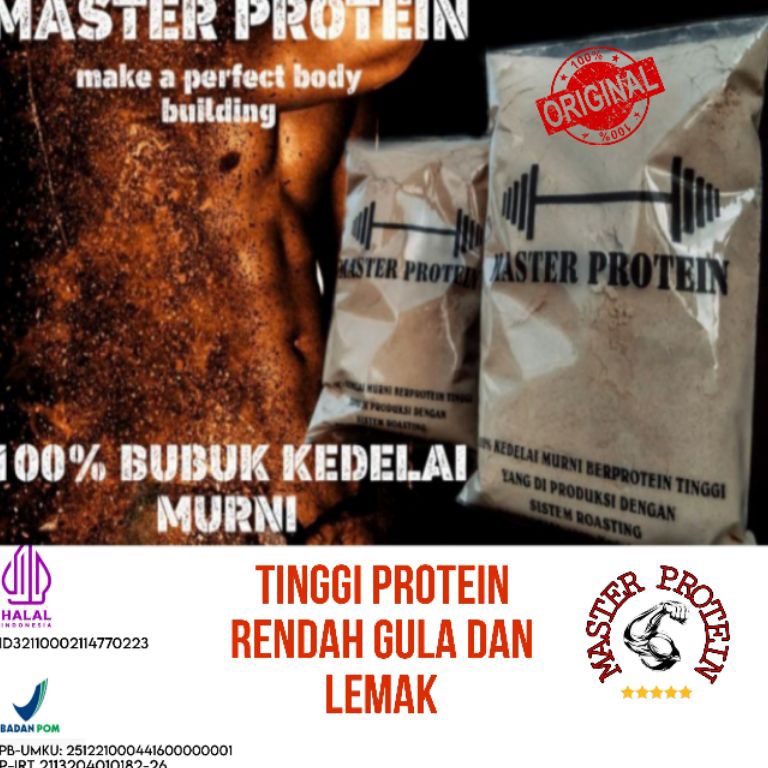 

Seller!! master protein bubuk kedelai,susu kedelai,rendah lemak dan gula 1kg Ready ̿\