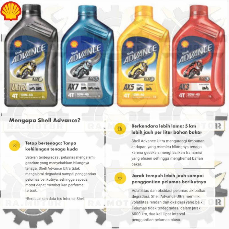 [Baca Deskripsi]Oli Shell Advance Ultra AX7matic AX3 AX5 2T Original