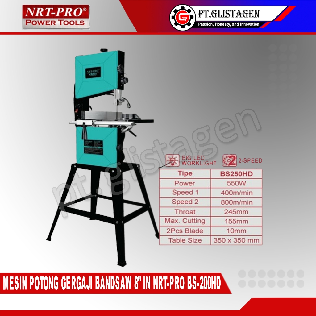 NRT-PRO BS250HD Mesin Bandsaw 10" Inch Gergaji Kayu Band Saw Ukir Besar BS250 HD BS 250 HD ORIGINAL 