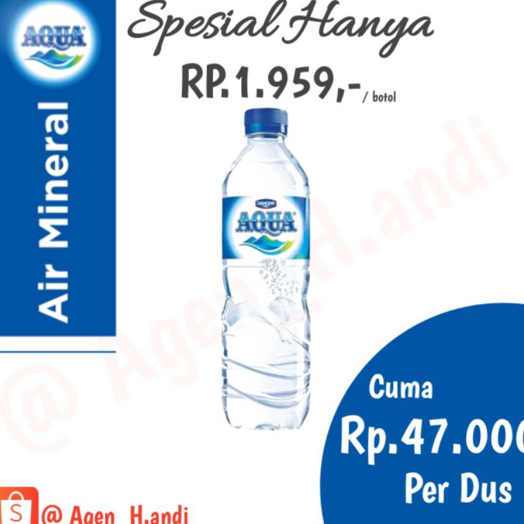 

78 Air minum mineral merek Aqua 600ml/Botol tanggung/Botol sedang ←Stok Banyak