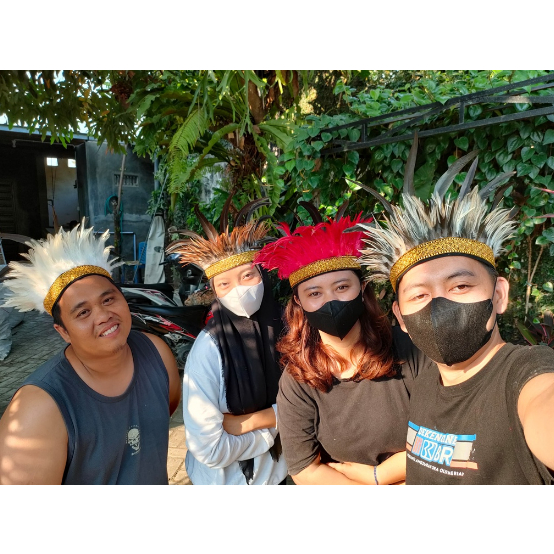 Diskon Bando bulu ayam Aksesoris Kepala I topi Adat Papua Irian