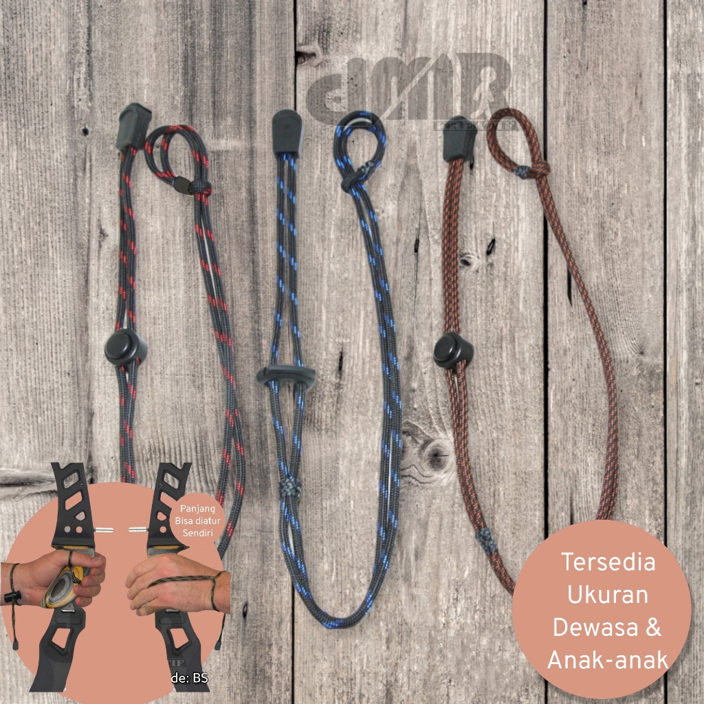 BS B Finger Sling Panah Dewasa Premium / Bow Sling Panahan Set / Sling Busur Panah Dewasa Horsebow /