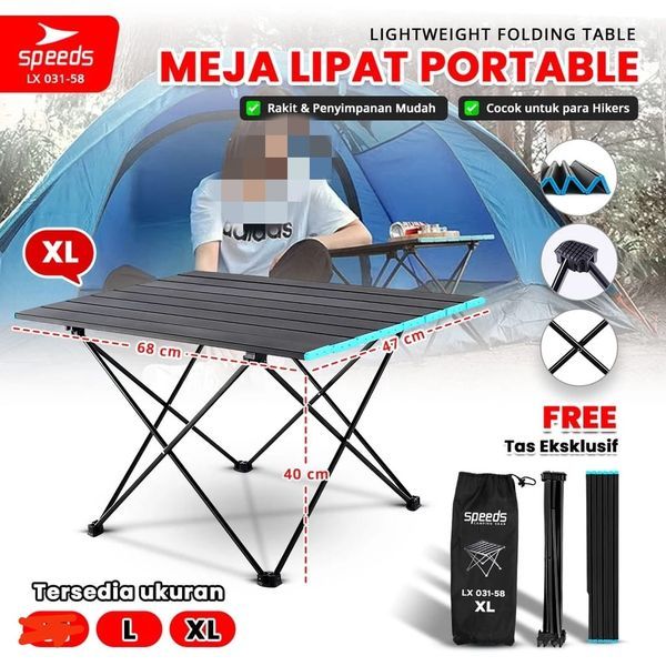 SPEEDS Meja Lipat aluminium camping outdoor