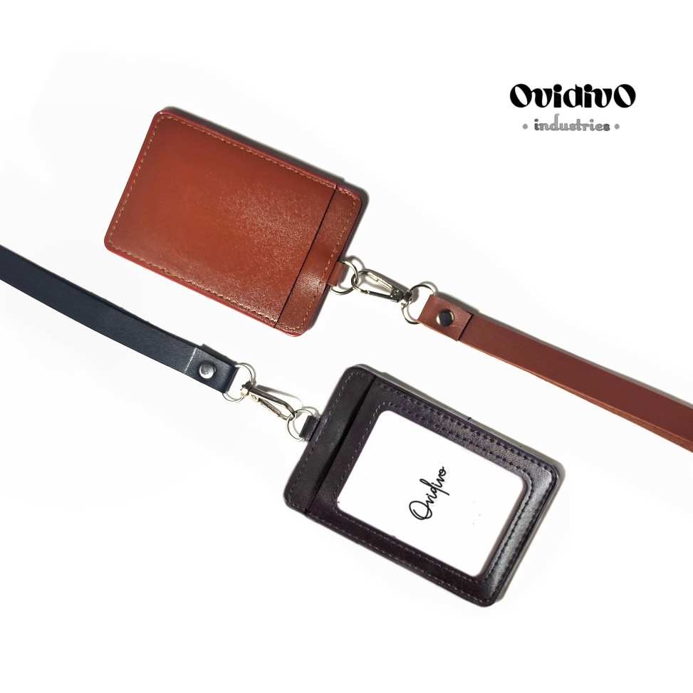

COD Lanyard ID card kulit 2 slot lbehc