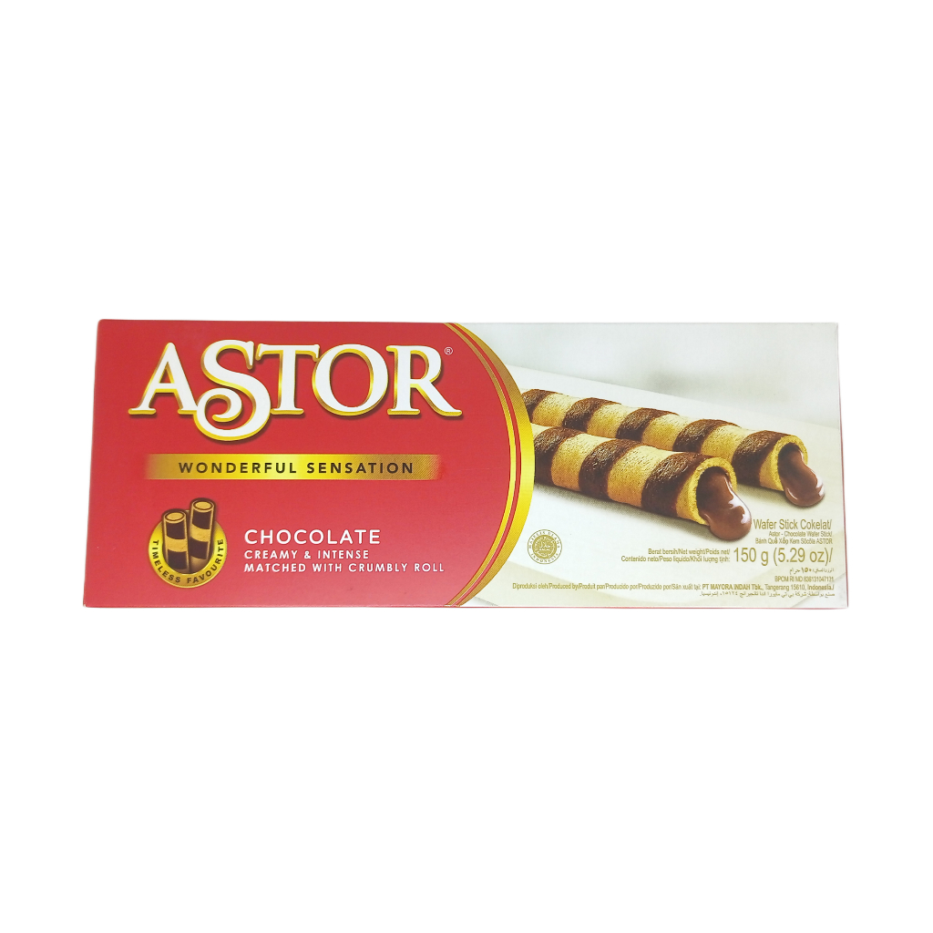 

Astor Chocolate Wafer Stick Cokelat netto 150 g