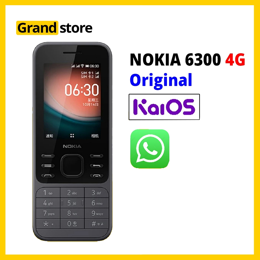 Hp Nokia bisa whatsapp nokia 6300 4G Original KaiOS store Dual Sim Fullset Hotspot Wifi