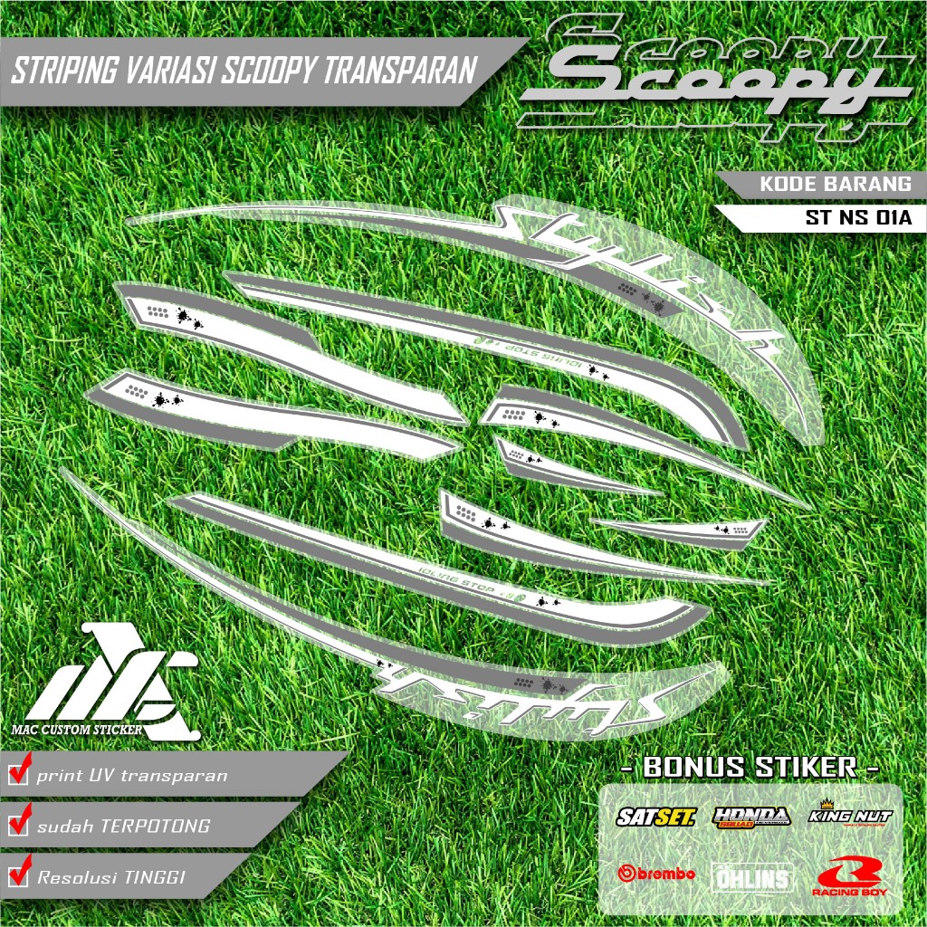 STRIPING SCOOPY STYLISH TRANSPARAN MAXDECAL - NEW DESIGN STRIPING TRANSPARAN SCOOPY STYLISH - ST NS 