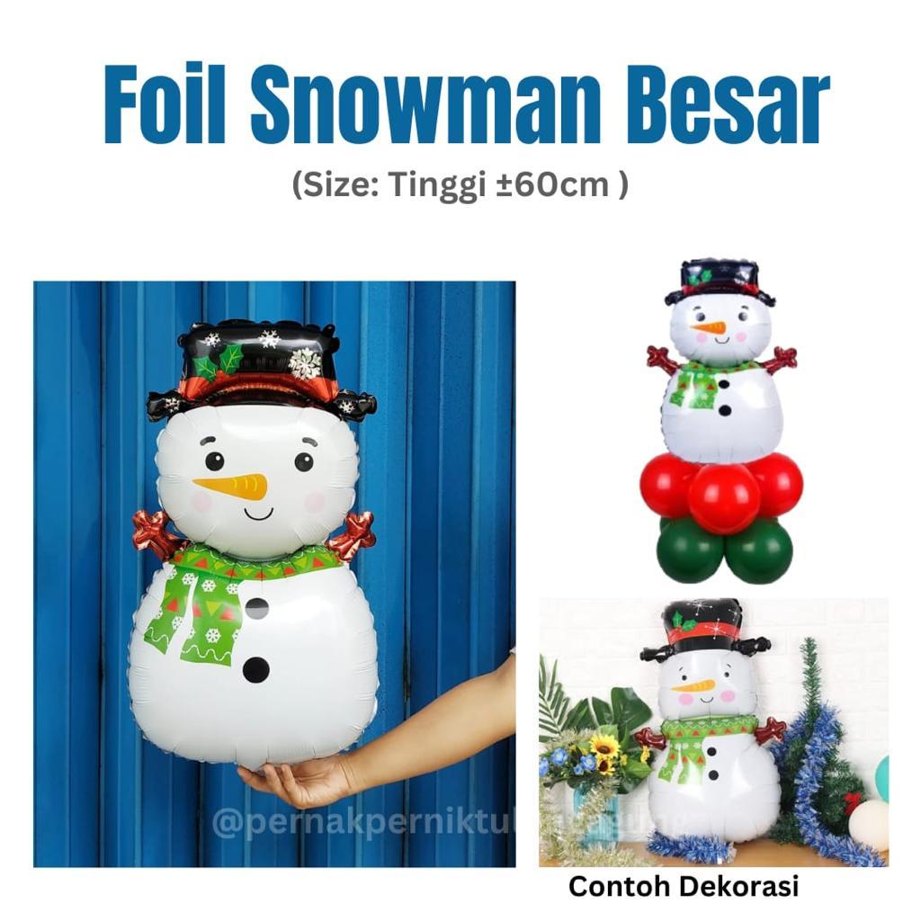 Balon Foil Snowman/Dekorasi Natal/XMAS/Boneka Salju/Jumbo