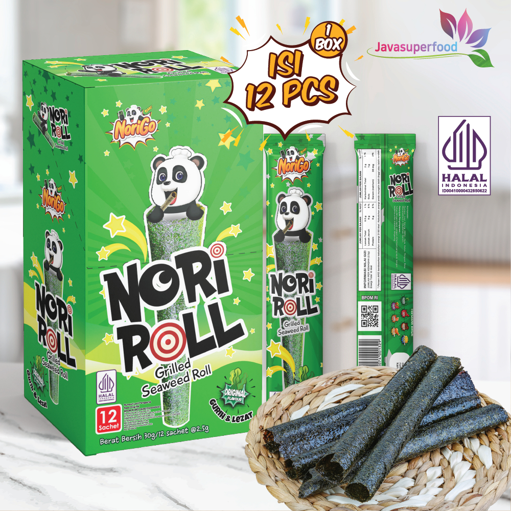 

Snack Nori Roll Grilled Seaweed Roll 1 box isi 12Pcs / Snack Rumput Laut 2.5g