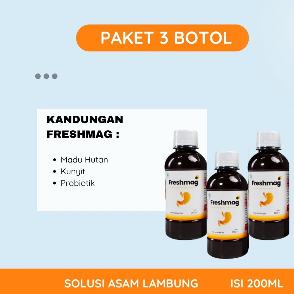 

3 Botol Freshmag Obat Magh Asam Lambung