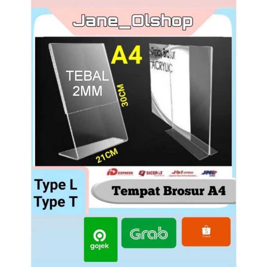

Tempat brosur Akrilik A4-A5-A6 / Tent card Akrilik / Tent holder Akrilik /Akrilik QRist barcode / Stand Akrilik