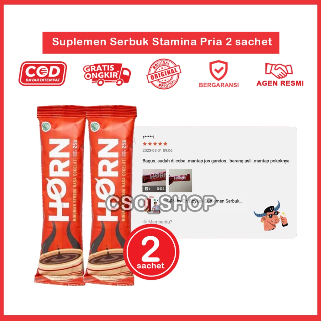 

HORN by Dr.Boyke - Suplemen Serbuk Cokelat Stamina Pria - 2 Sachet