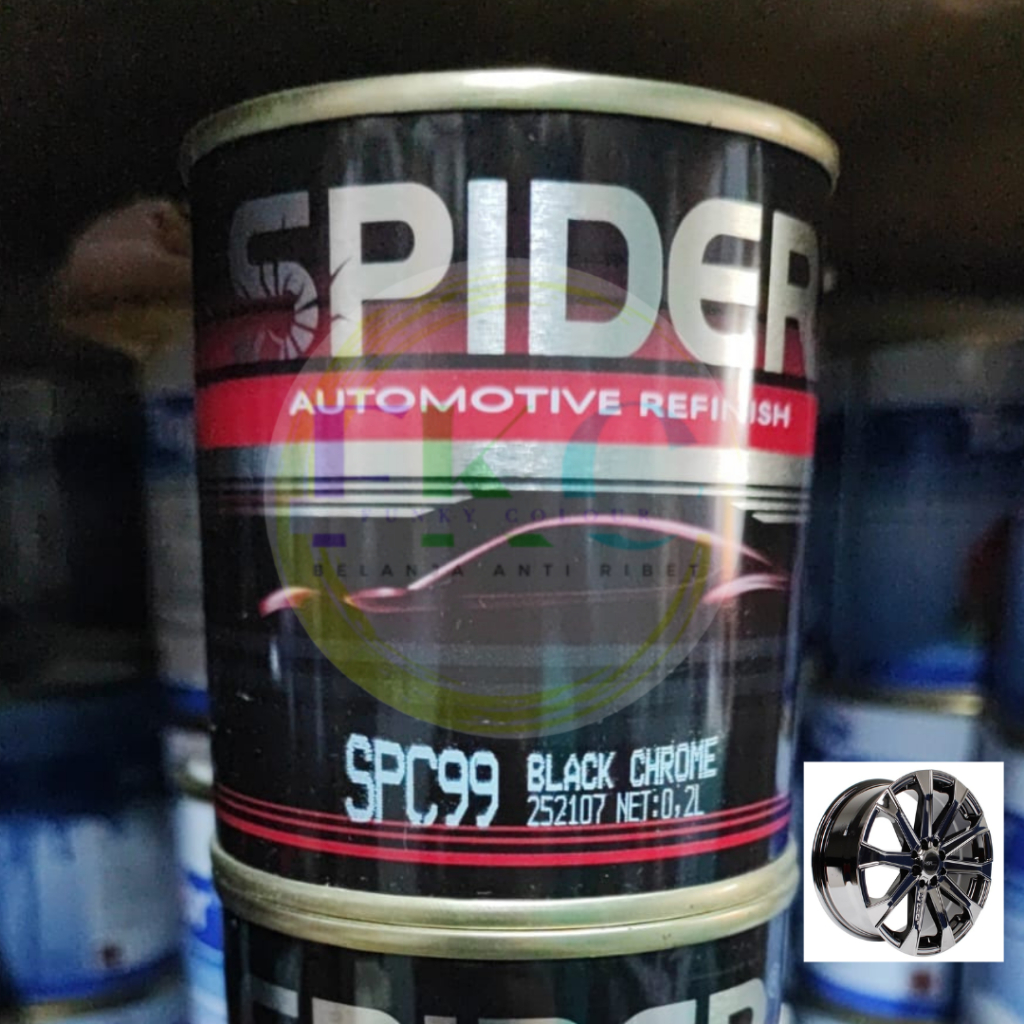 [FCS.MDN] Cat Chrome - cat Spider - cat 200cc - Cat chrome hitam silver