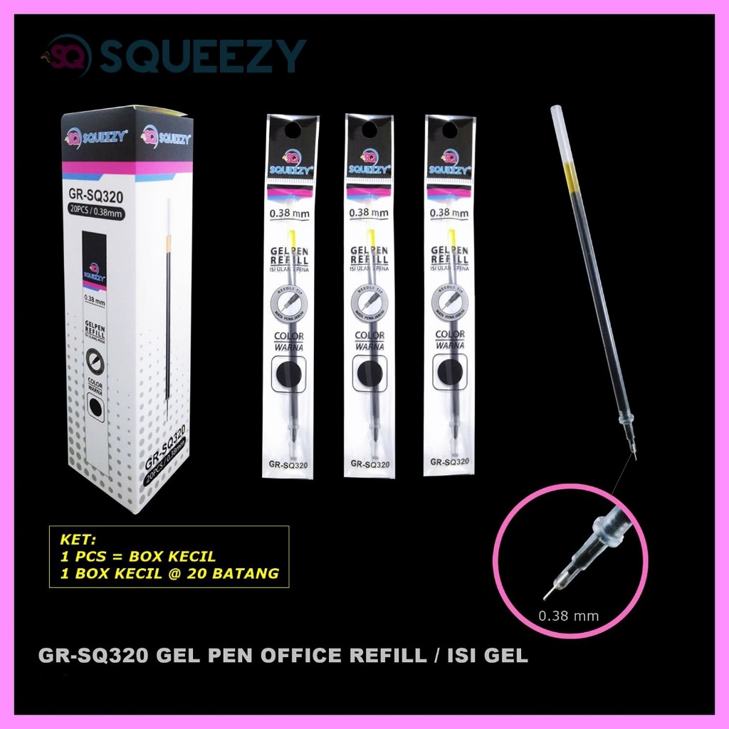 

Refil isi Pulpen GEL 0.5mm (GR SQ-320) 1 box isi 20pcs