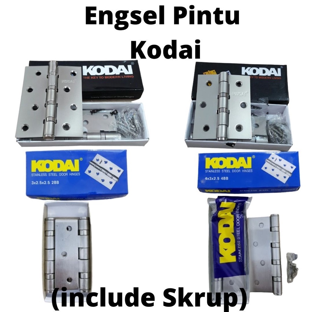 ENGSEL PINTU JENDELA STAINLESS KODAI 4x3" HITAM