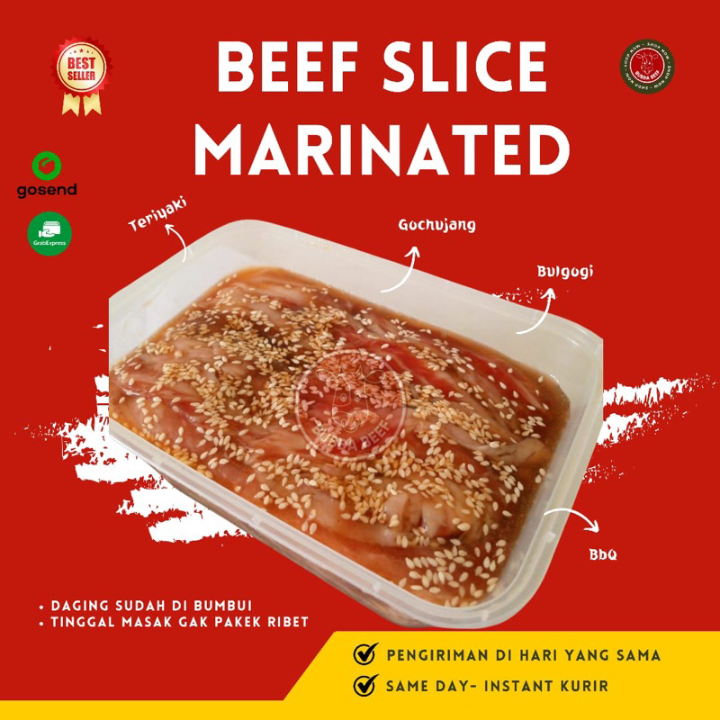 Beef Slice Yoshinoya Marinated 500gr | Daging Slice Marinasi | Slice Beef Marinasi Bumbu Siap Masak 