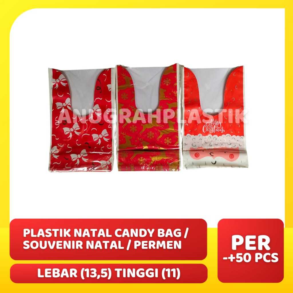 Plastik natal Candy Bag / souvenir/ natal / permen /goodie bag KECIL