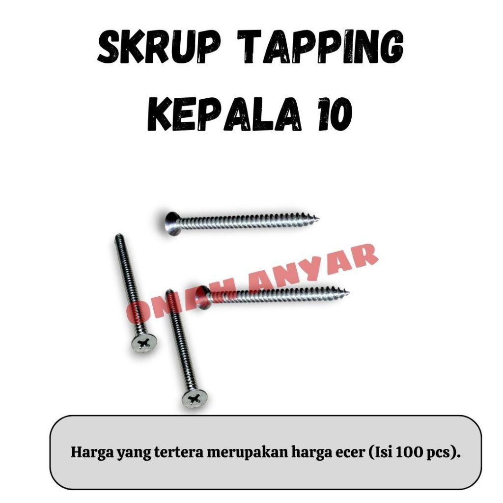 Skrup Sekrup Tapping Baut Mur Screw JF Kayu Mebel Olimpik 1 bungkus isi 100 pc