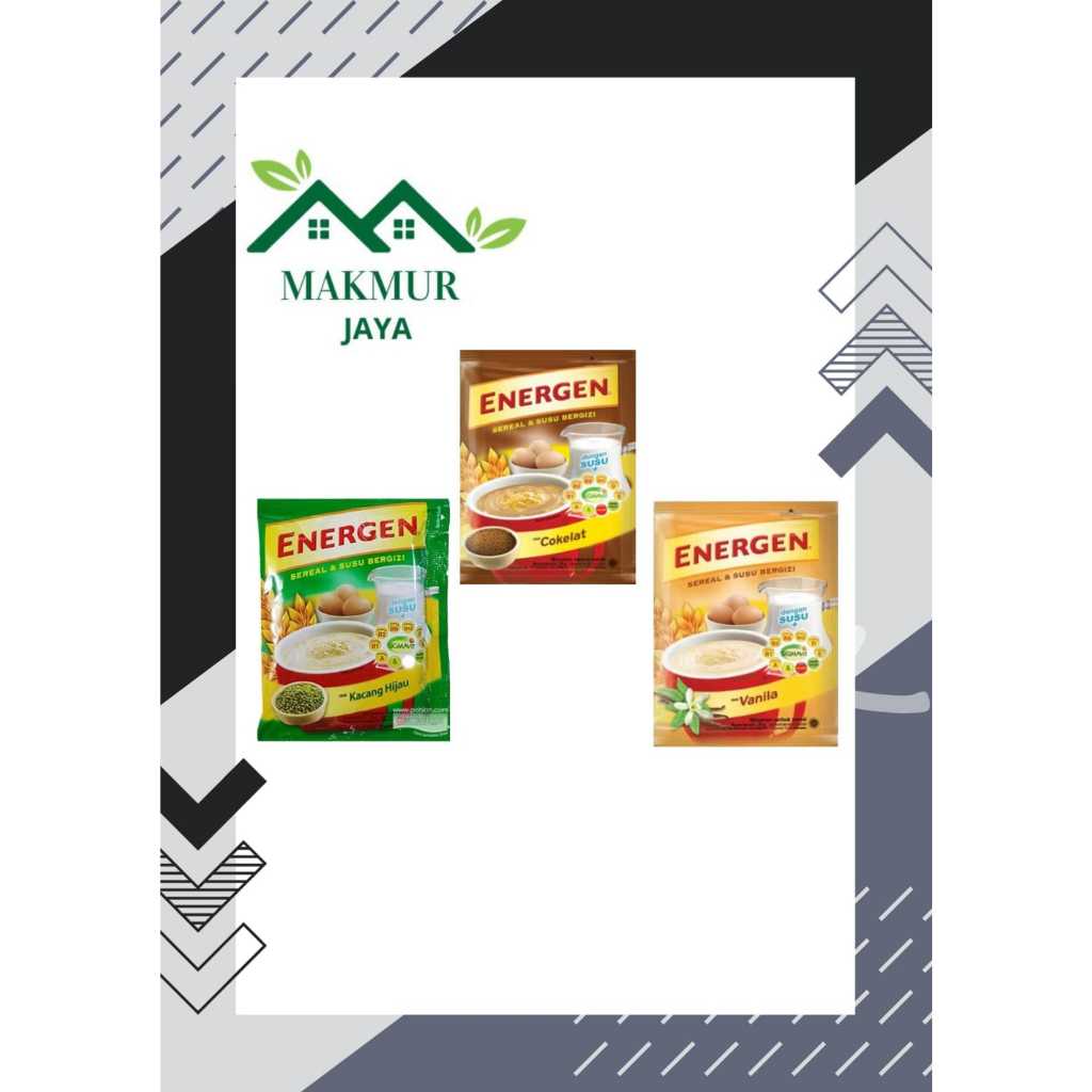 

Energen Sachet 29 Gram Vanilla Coklat Kacang Hijau