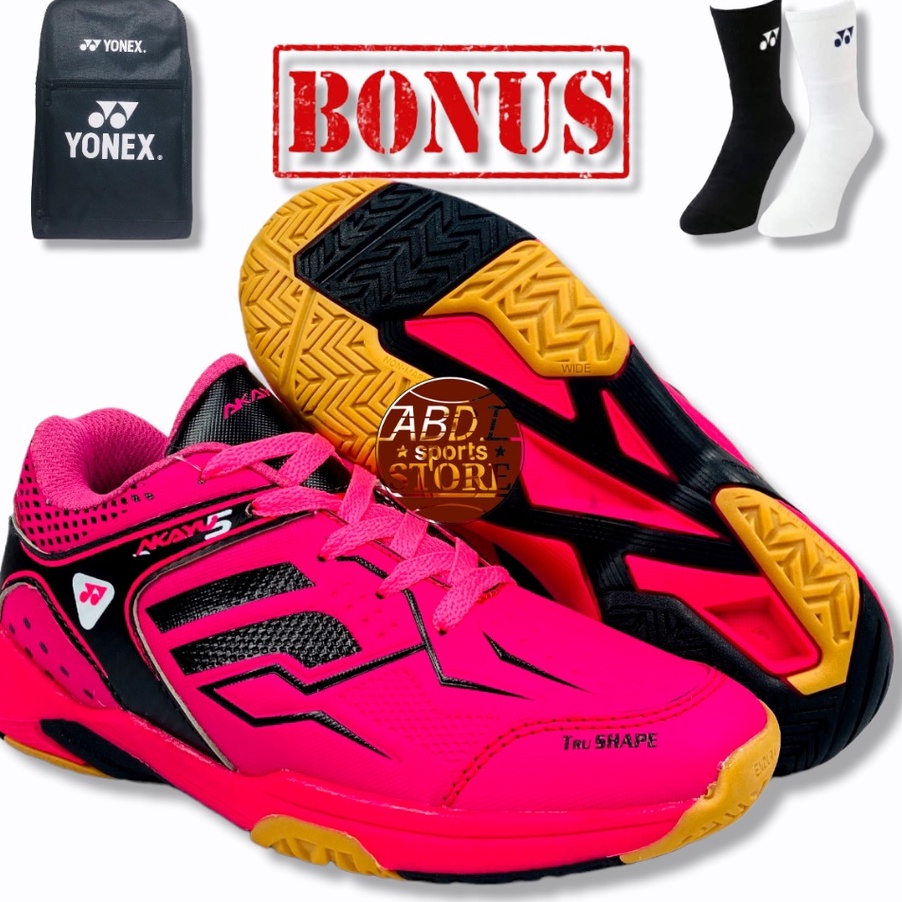Promo Sepatu Bulutangkis Yonex Akayu 5 Wanita Karet/ Sepatu Badminton Yonex Akayu 5 Wanita Anak Terl