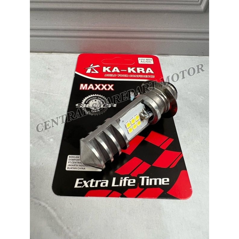 LAMPU UTAMA MOTOR LED H6 2 SISI 12 MATA HIGH LOW AC DAN DC KA-KRA UNIVERSAL CAHAYA PUTIH