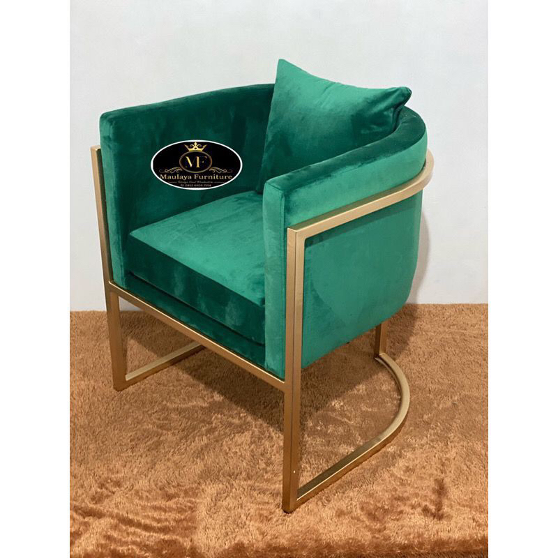 Kursi Sofa Kaki Besi Gold