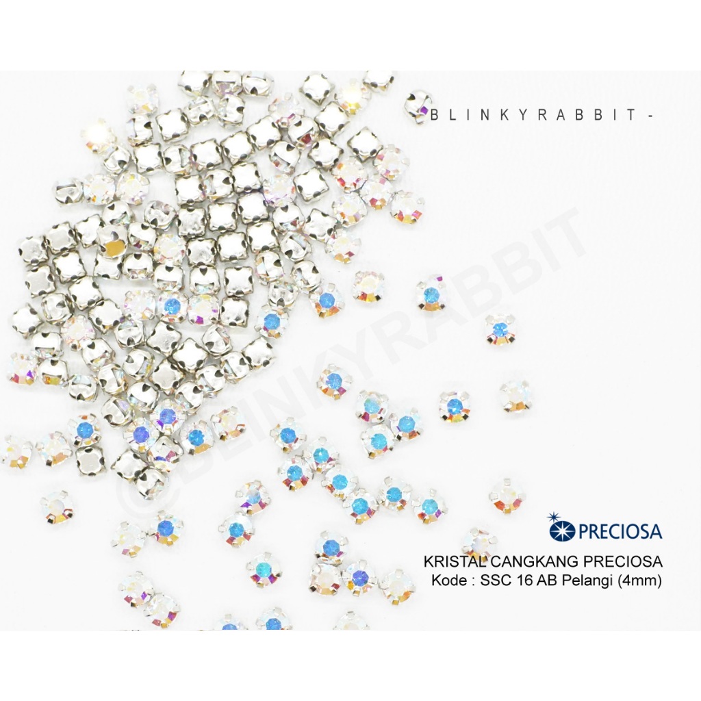 Kristal Cangkang Preciosa SSC 16 AB (pelangi) KHUSUS LUSINAN