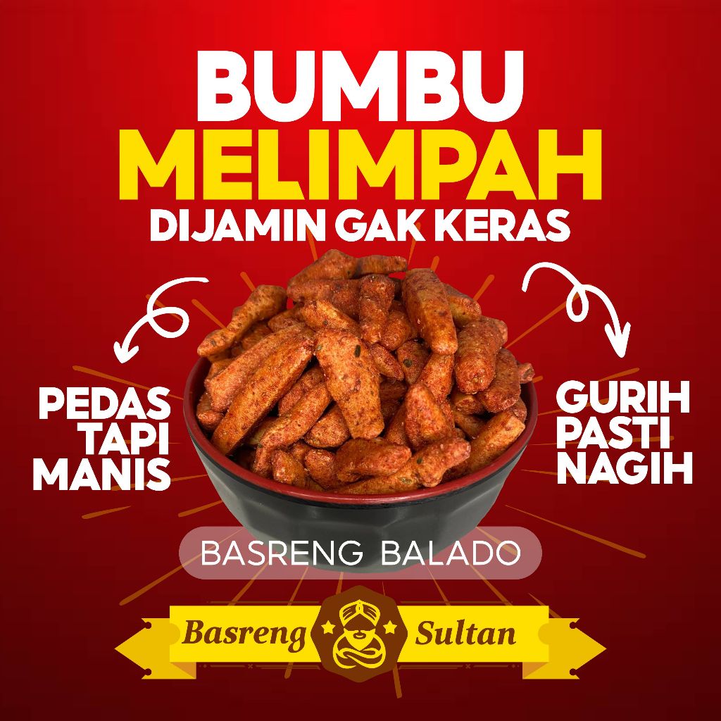 

250 gr - Basreng Viral Balado Pedas Manis Daun Jeruk Gurih Renyah Bumbu Melimpah