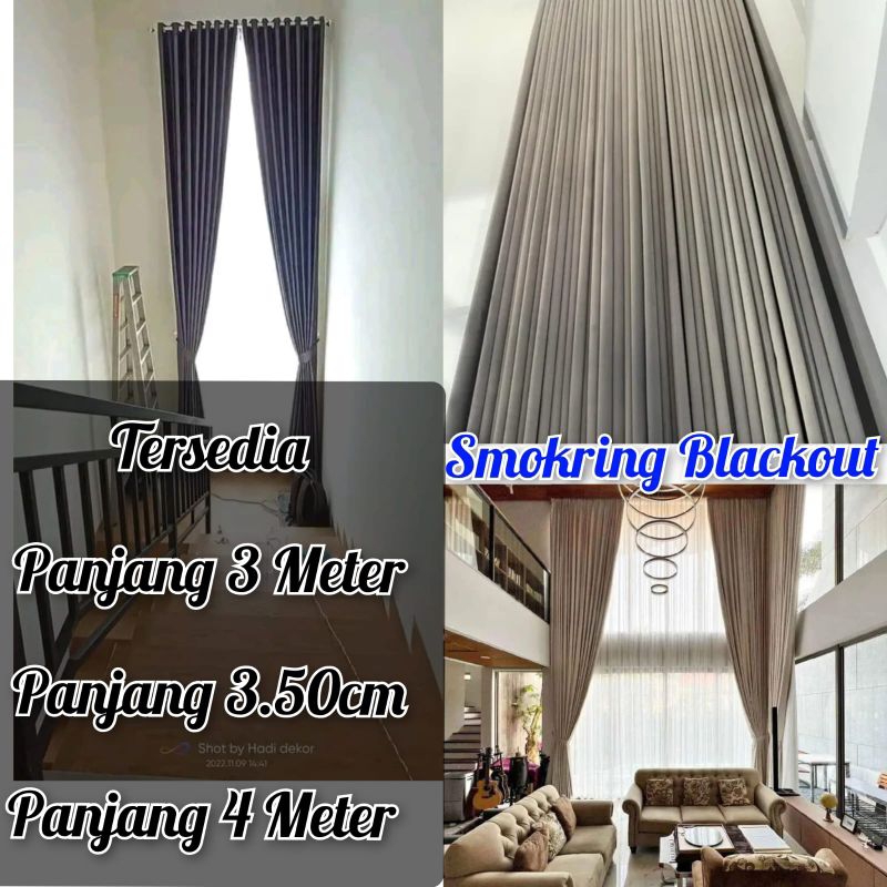 Gorden Blackout 12 Gelombang Gorden Jendela Dan pintu Panjang 3 Meter.4 Meter