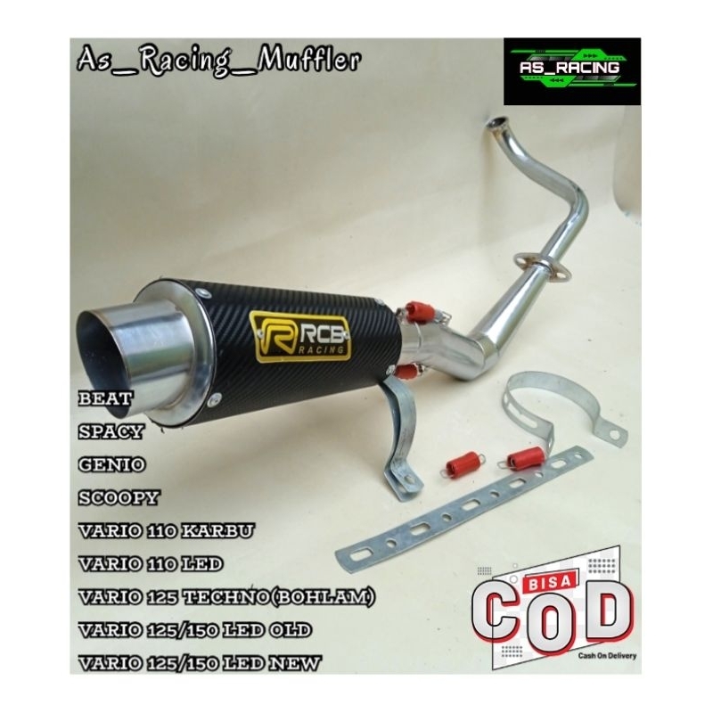 KNALPOT RACING RCB KARBON TYPE MATIC BEAT FI,BEAT DELUXE,BEAT STREET,BEAT POP,BEAT KARBU,SCOOPY FI,S