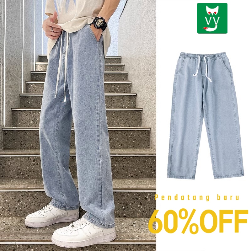 Celana panjang pria jeans celana panjang pria jeans karet celana kulot jeans pria jeans pinggang kar