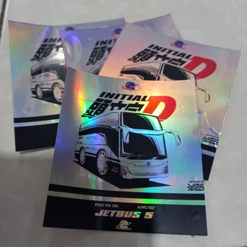 5 sticker bus stiker bis bahan hologram  kids panda jb5