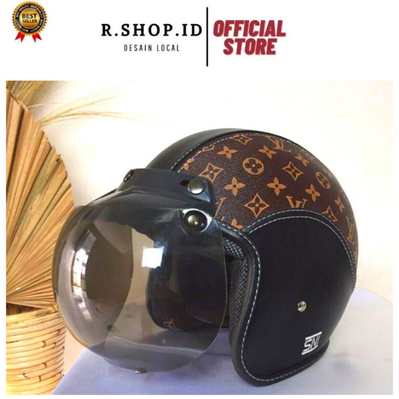 TERMURAH helm bogo dewasa helm bogo kulit wanita helm bogo SNI helm bogo motif lv
